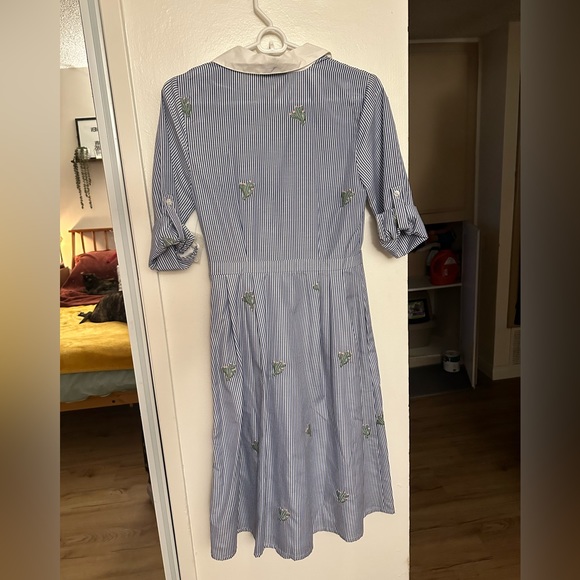NWT ModCloth embroidered tea length dress - Picture 2 of 4